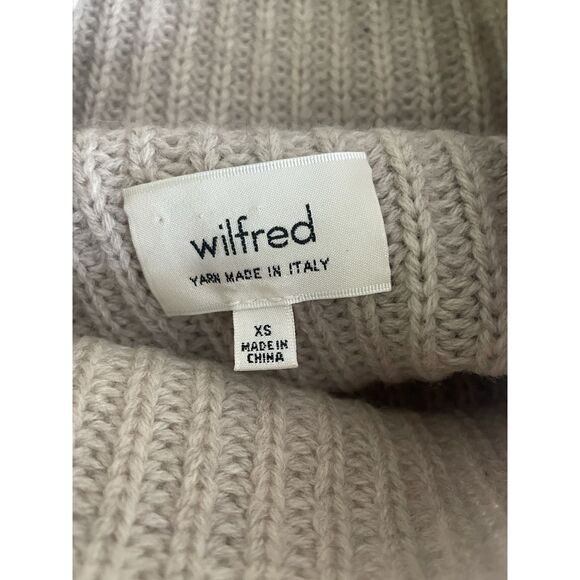 ARITZIA WILFRED XS Beige Oatmeal 100% Wool Sleeveless Sweater Vest Long Slits - Picture 5 of 13